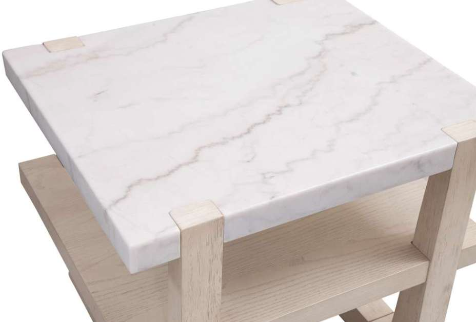 Newport White Rectangular End Table