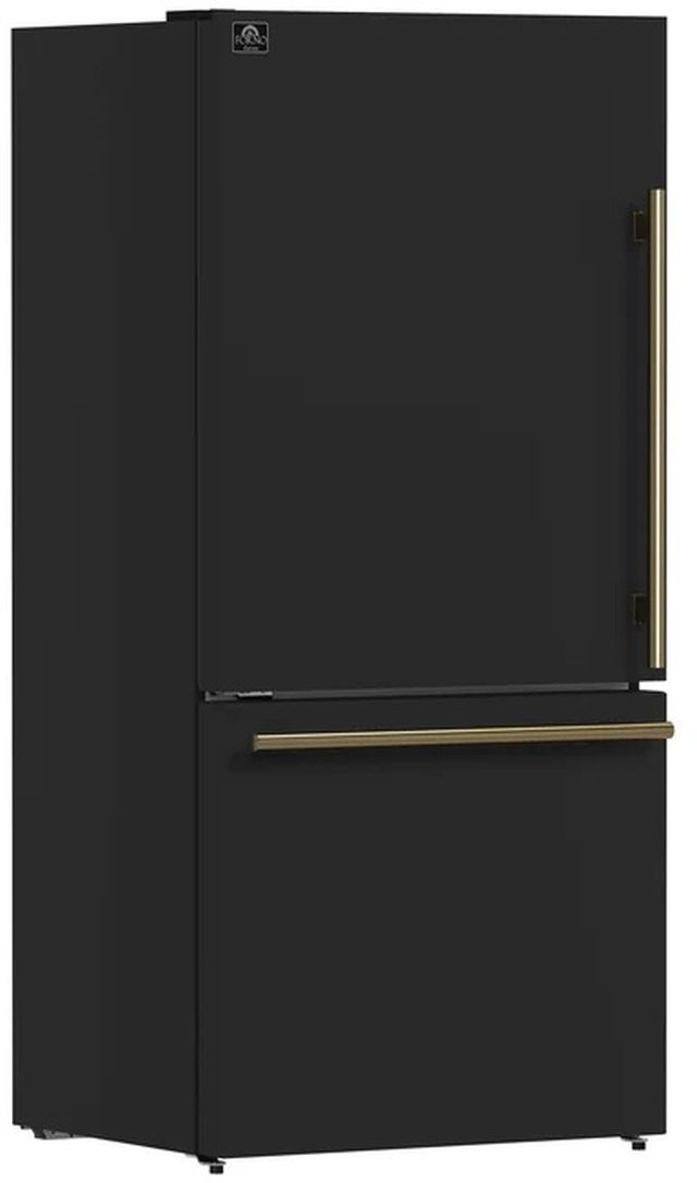 FORNO® Milano 62 in. 34.4 Cu. Ft. Black Bottom Freezer Refrigerator-3