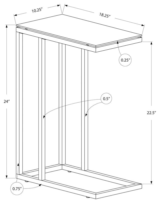 Monarch Specialties Inc. Black Tempered Glass Accent Table-3