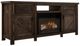 International Furniture Direct Dutton Brown Electric Fireplace TV Stand-0