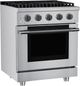 Hauslane HausPro 30" Stainless Steel Pro-Style Dual Fuel Range with Black Stainless Steel Knobs-3