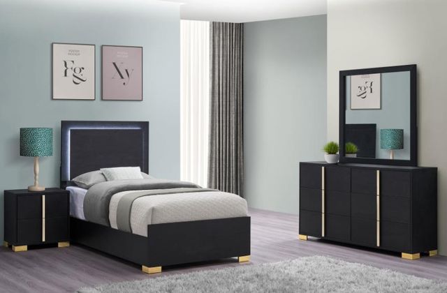Coaster® Marceline 4-Piece Black Twin Bedroom Set-0