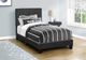 Monarch Specialties Inc. Black Upholstered Twin Panel Bed-1