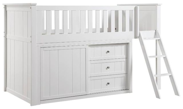 Homelegance® Galen White Twin Low Loft Bunk Youth Bed with Dresser-0