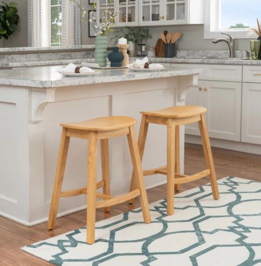 Linon Cappy 2-Piece Natural Counter Stool Set-1