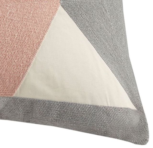 Olliix by INK+IVY Aero Blush 20" x 20" Embroidered Abstract Square Pillow-1