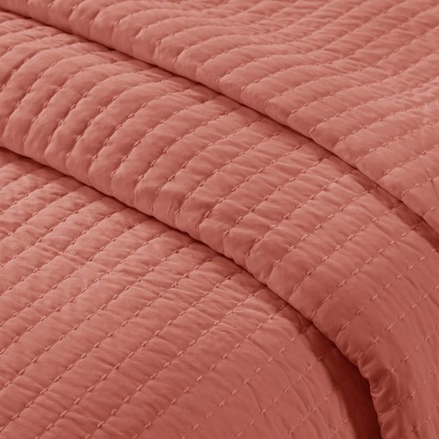 Olliix by Madison Park Coral Full/Queen Keaton Reversible Coverlet Set-2