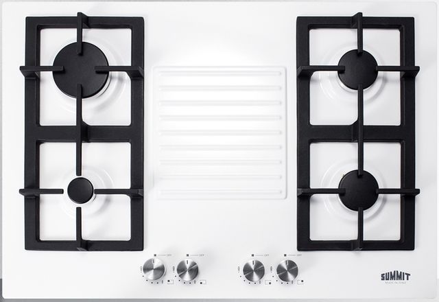 Summit® 30" White Gas Cooktop-0