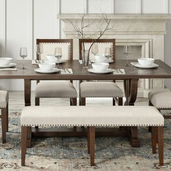 Jofran Inc. Fairview Beige/Oak Backless Dining Bench-1