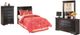 Signature Design by Ashley® Huey Vineyard 3-Piece Black Twin Sleigh Headboard Set-0