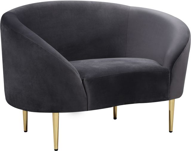 Meridian Furniture Ritz Grey Velvet Chair-0