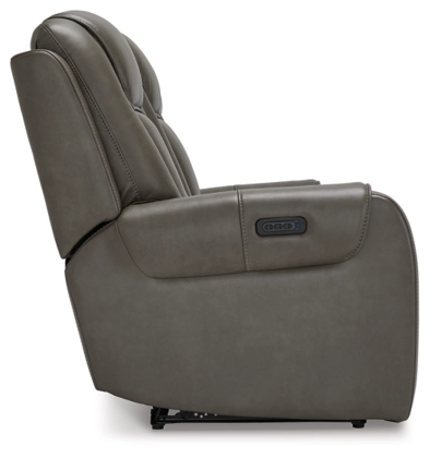 Signature Design by Ashley® Card Player Smoke Power Reclining Sofa-2