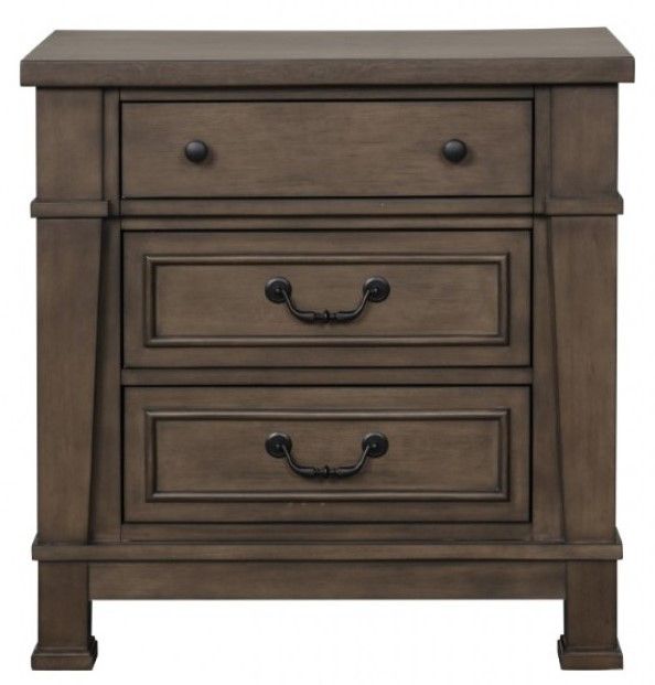 Furniture of America® Huddersfield Dark Walnut Nightstand-2