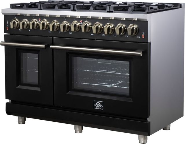 FORNO® Massimo Series Alta Qualita 48" Black Pro Style Dual Fuel Range-3