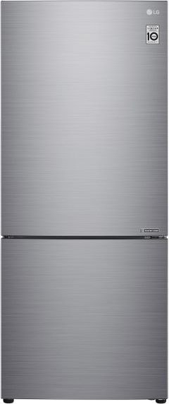 LG 28 in. 14.7 Cu. Ft. Platinum Silver PCM Counter Depth Bottom Freezer Refrigerator