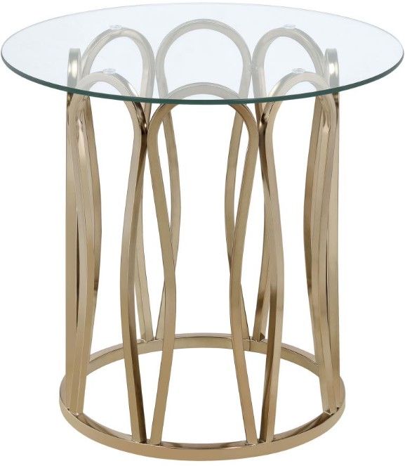 Coaster® Monett 3-Piece Tempered Glass Top Occasional Table with Chocolate Chrome Base Set-1