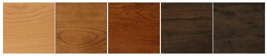 Country View Woodworking Customizable Bakersfield Sap Cherry Top 42" Dining Table with Brown Maple Base-3