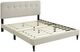 Bernards Amelia Beige Upholstered Queen Panel Bed-0