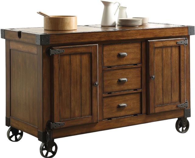ACME Furniture Kabili Antique Tobacco Kitchen Cart-0