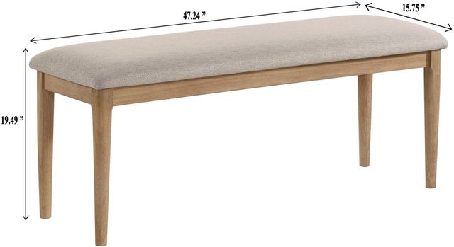 Crown Mark Arden Beige Dining Bench-2