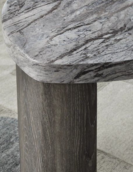 Signature Design by Ashley® Surmour Gray End Table with Brown Base-3