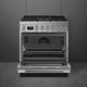 Smeg Portofino Aesthetic 30" Stainless Steel Freestanding Dual Fuel Natural Gas Range-1