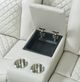 Elements International Carlo Pebble Oyster Power Reclining Loveseat with Power Headrest-3
