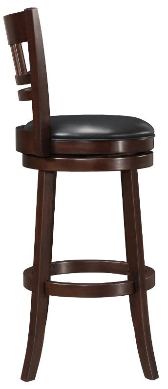 Homelegance® Edmond Black/Dark Cherry Swivel Pub Height Chair-3