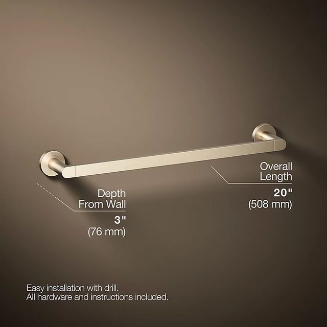 KOHLER® Composed® Vibrant Brushed Bronze 18" Towel Bar-4