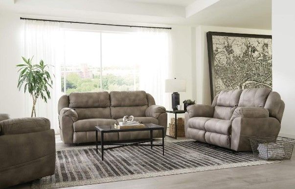 Catnapper® Flynn Fig Power Headrest with Lumbar Power Lay Flat Reclining Sofa-1