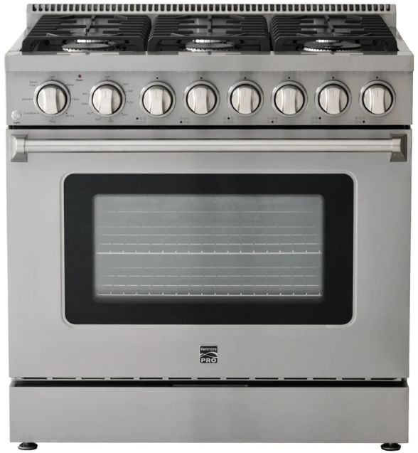 Kenmore® PRO 36" Stainless Steel Freestanding Gas Range With True Convection-0
