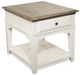 Riverside Furniture Myra Natural Leg Side Table with Paperwhite Base-0