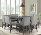 Elements International Seneca Gray Upholstered Counter Dining Bench-4