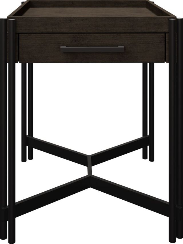 Emerald Home Huron Dark Cocoa Chairside End Table with Black Base-4