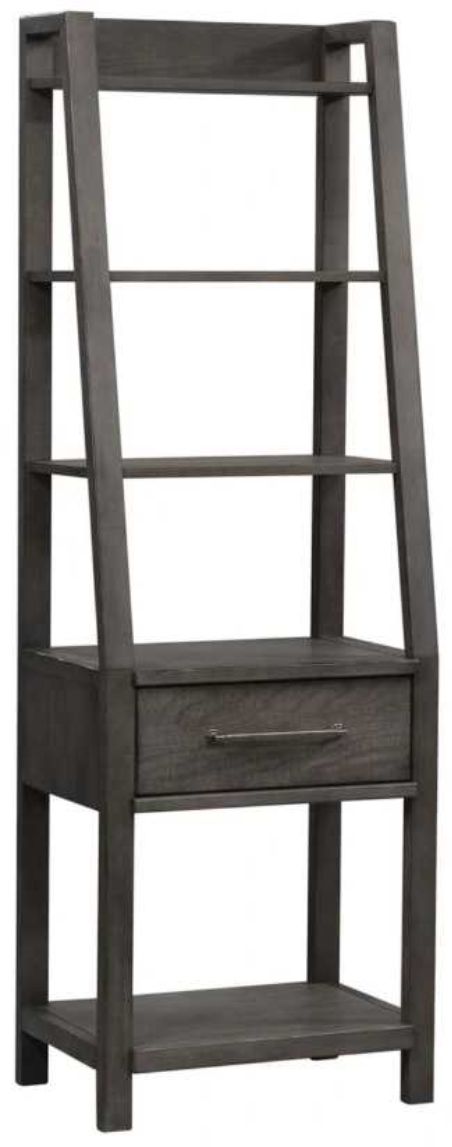 Liberty Furniture Modern Farmhouse Dusty Charcoal Leaning Bookcase-0