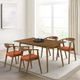 Armen Living Westmont Santana 5-Piece Orange/Walnut Dining Set-1