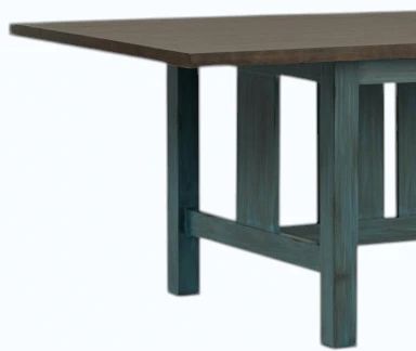Legacy Classic Lake House Dried Tobacco/Sea Glass Trestle Dining Table-1