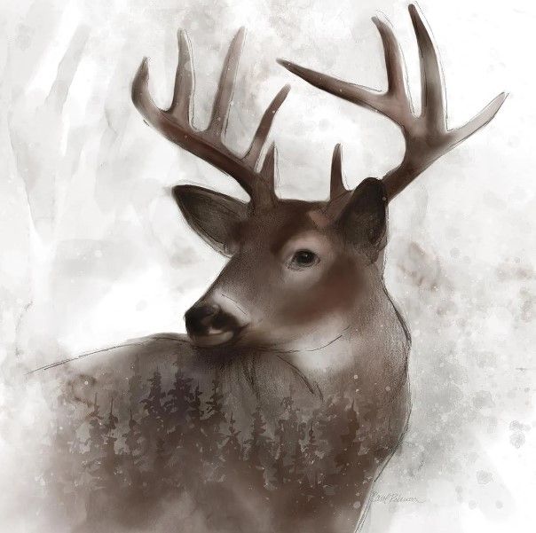 Classy Art Forest Deer by Carol Robinson Wall Art-0
