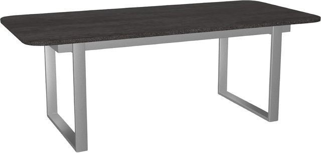 Amisco Customizable Burton 108" Rectangular Extendable Table with 1" Thermo Fused Laminate Top, Radius Corners and 1 Leaf-0