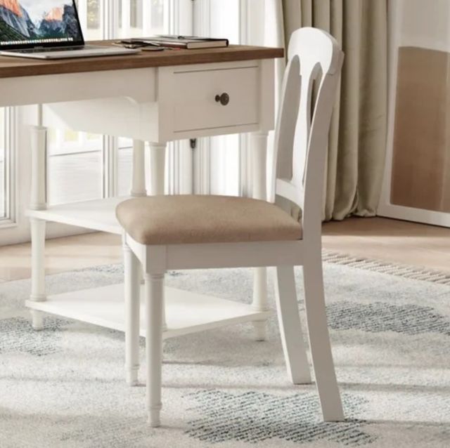 Jofran Inc. Grafton Farms Antique White/Beige Desk Chair-1