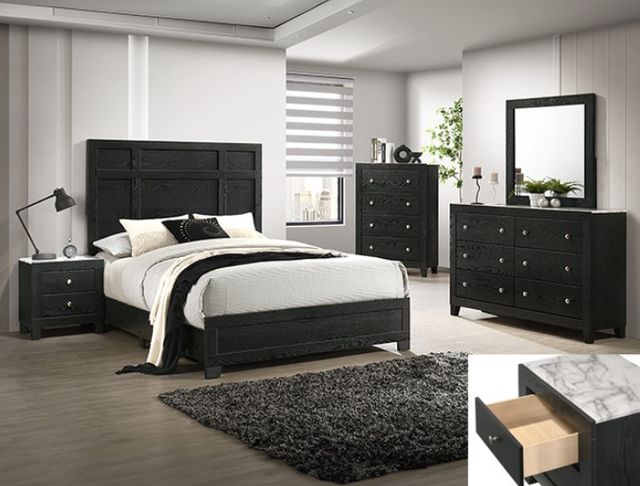 Crown Mark Cadence Black King Panel Bed-1