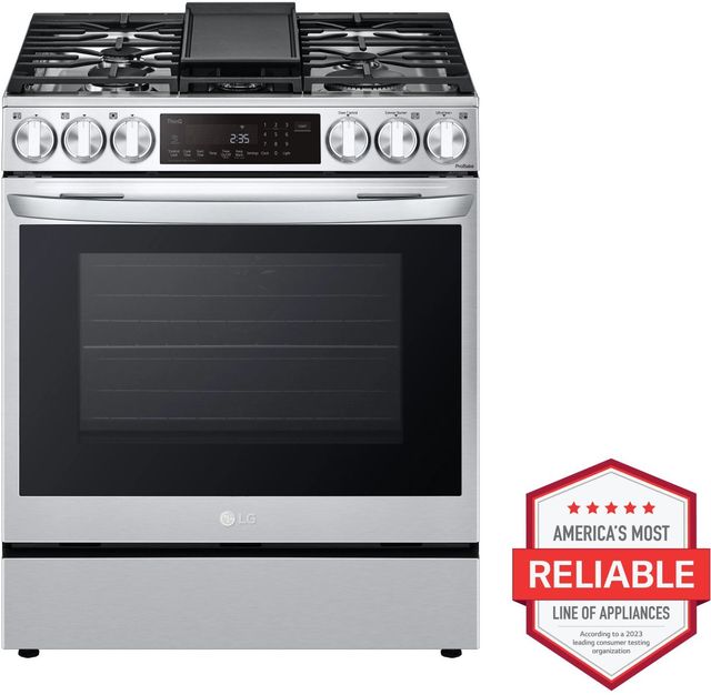 LG 30" PrintProof™ Stainless Steel Slide In Dual Fuel Range-1