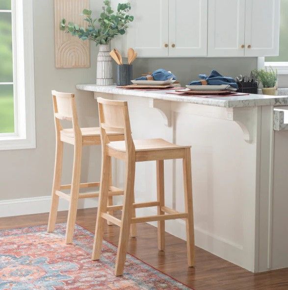 Linon Kentucky 2-Piece Unfinished Bar Stool Set-1