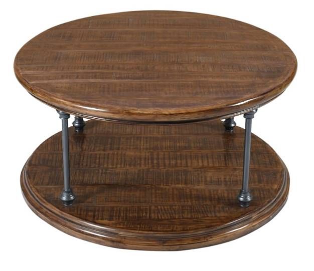 Jofran Inc. Larson Brown Round Cocktail Table-3