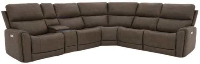 Flexsteel® Carter 6-Piece Cappuccino Modular Power Reclining Sectional with Power Headrests and Lumbar-0