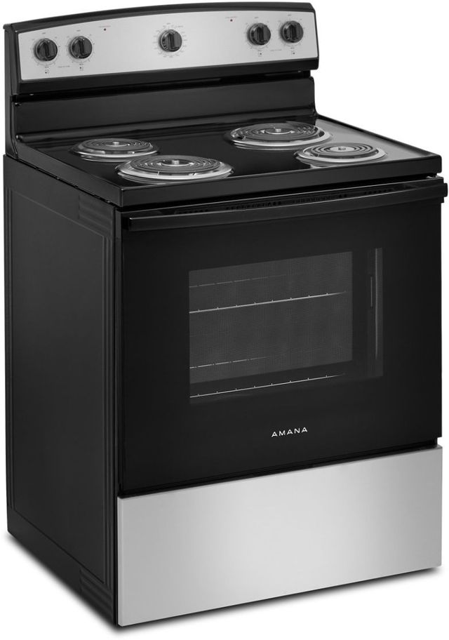 Amana® 30" Stainless Steel Freestanding Electric Range with Extra-Large Oven Window-2