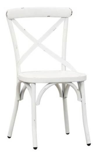 Liberty Furniture Vintage Antique White X Back Side Chair-0