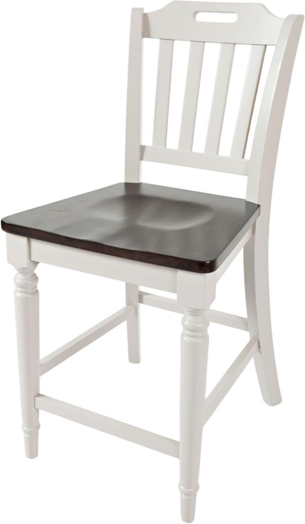 Jofran Inc. Orchard Park Brown/Light Gray Slatback Counter Stool-3