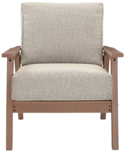 Signature Design by Ashley® Grover Beach 2-Piece Beige/Driftwood Plastic/Fabric Outdoor Lounge Chair-3