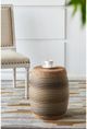A & B Home Natural Rattan Drum Accent Table-3